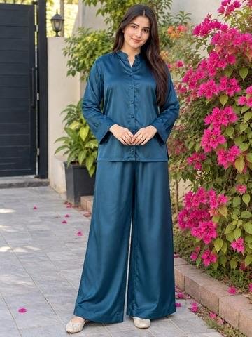 Elegant Dull Silk Co-Ord Set - Dull Silk