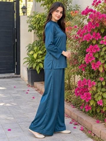 Elegant Dull Silk Co-Ord Set — view 2