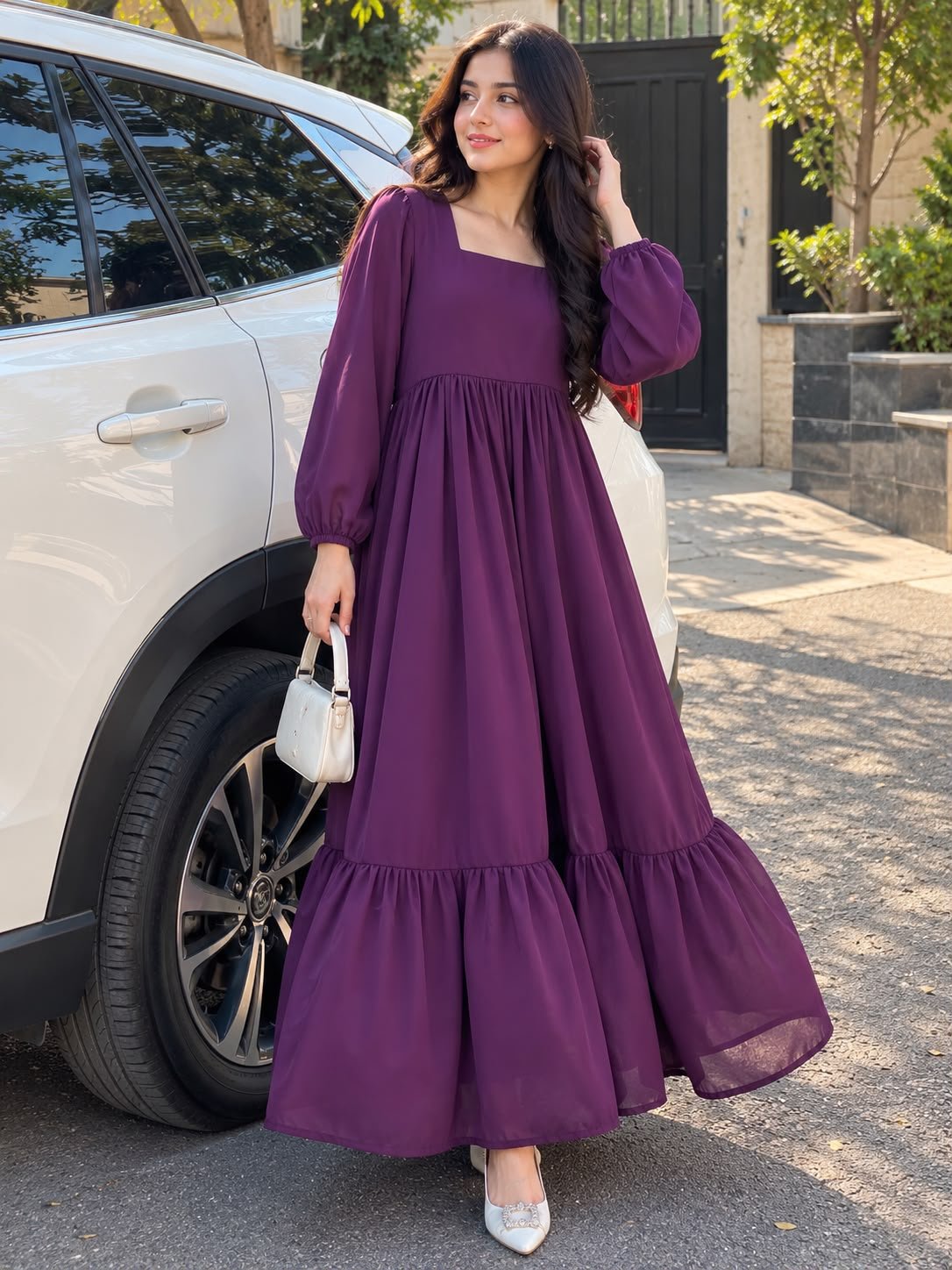 Purple Cotton 2 Piece Suit