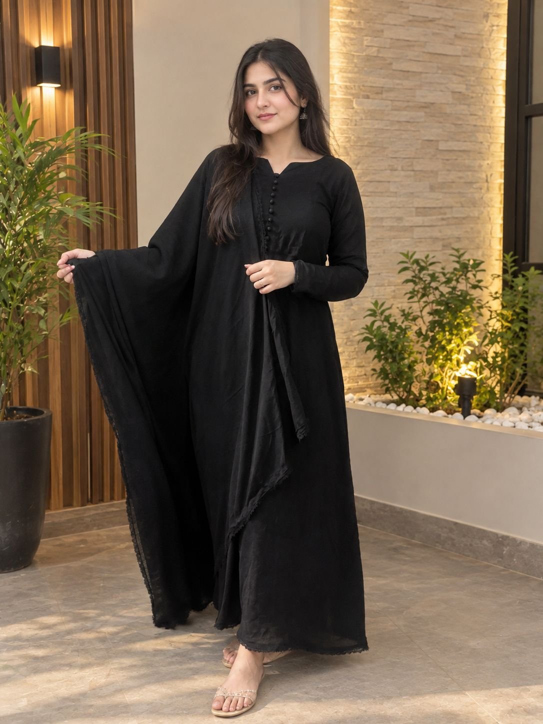 Black Chiffon Maxi 2 piece