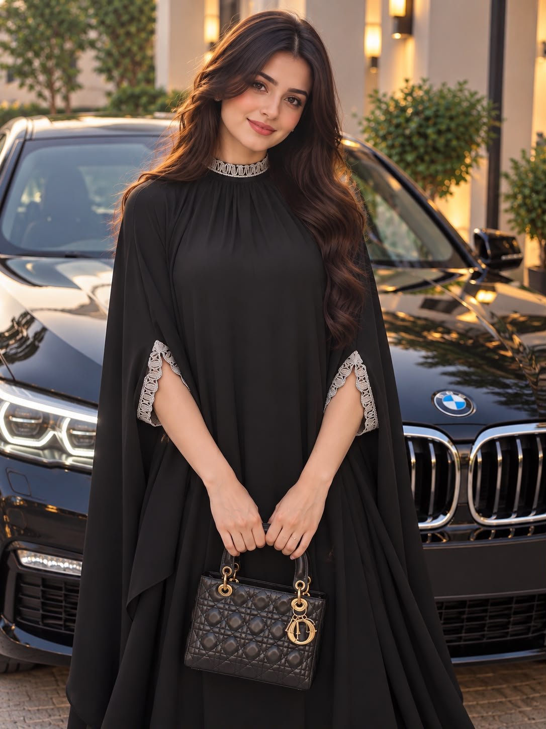 Elegant Black Georgette Kaftan
