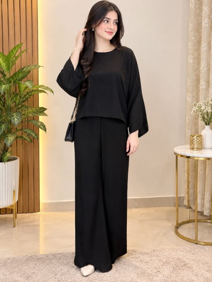 Elegant Black Georgette Co-Ord Set
